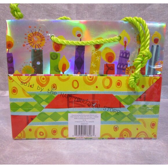 Papyrus HAPPY BIRTHDAY GREETING CARD-GIFT BAG Set-Die cut glitter candles-NEW - Picture 10 of 10
